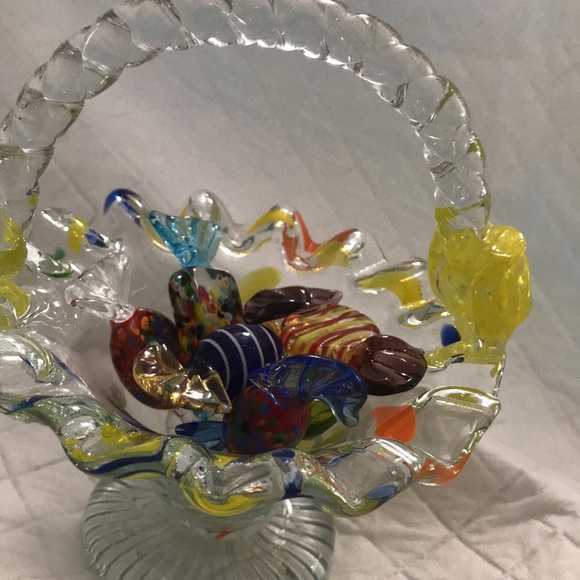 Murano Other - Murano  crystal basket & 6 Murano candies !